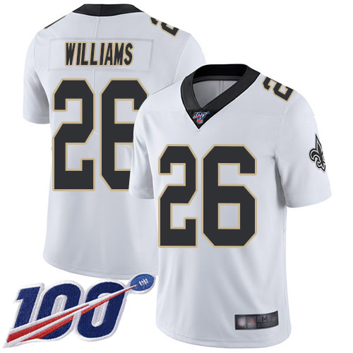 Men New Orleans Saints Limited White P J  Williams Road Jersey NFL Football #26 100th Season Vapor Untouchable Jersey